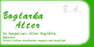 boglarka alter business card